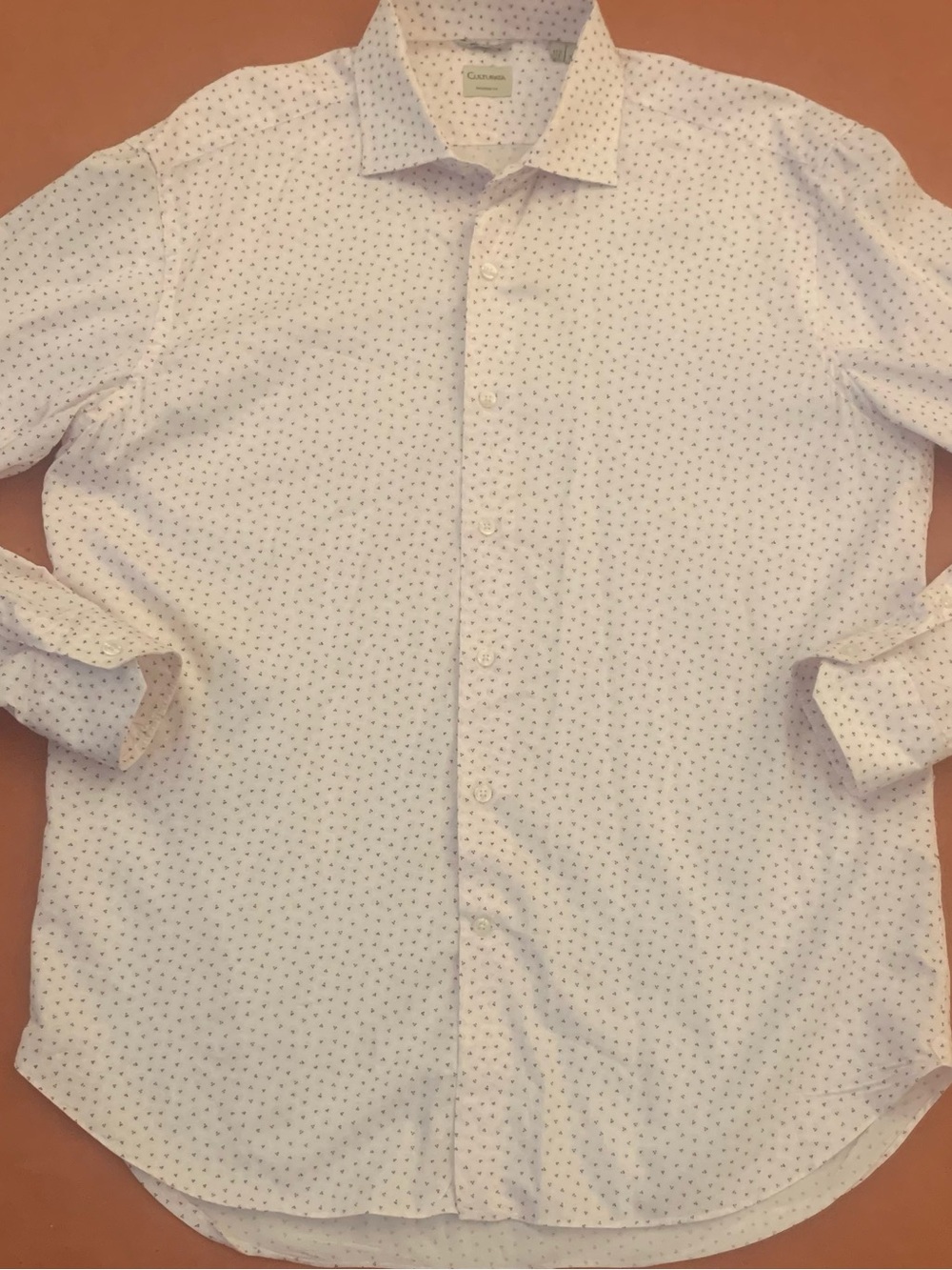 CULTURATA LS Italian Made Cream n Pink Shirt